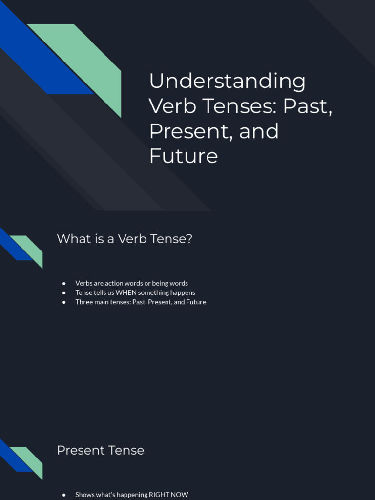 Mastering Verb Tenses Past Present Future Pdf