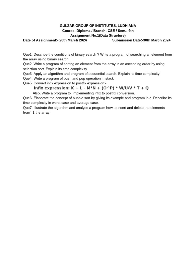 Assignment DS | PDF
