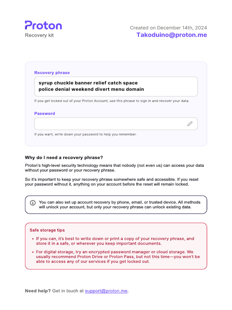Proton Recovery Kit | PDF