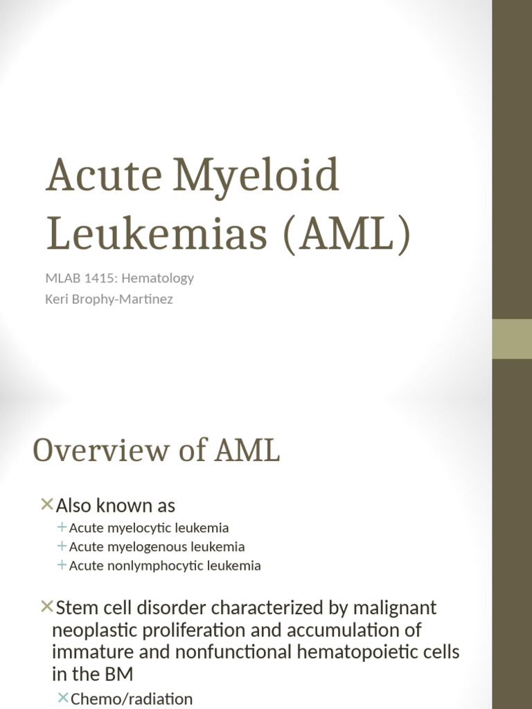 Overview of Acute Myeloid Leukemia | PDF | Leukemia | Causes Of Death