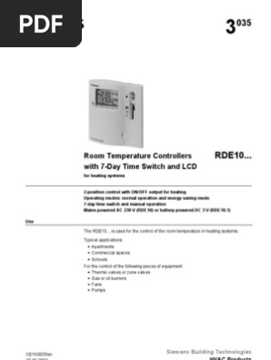 SIEMENS RDE10 Time & date 