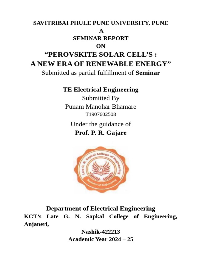 Perovskite Solar Cells: Efficiency Insights | PDF | Band Gap | Solar Cell