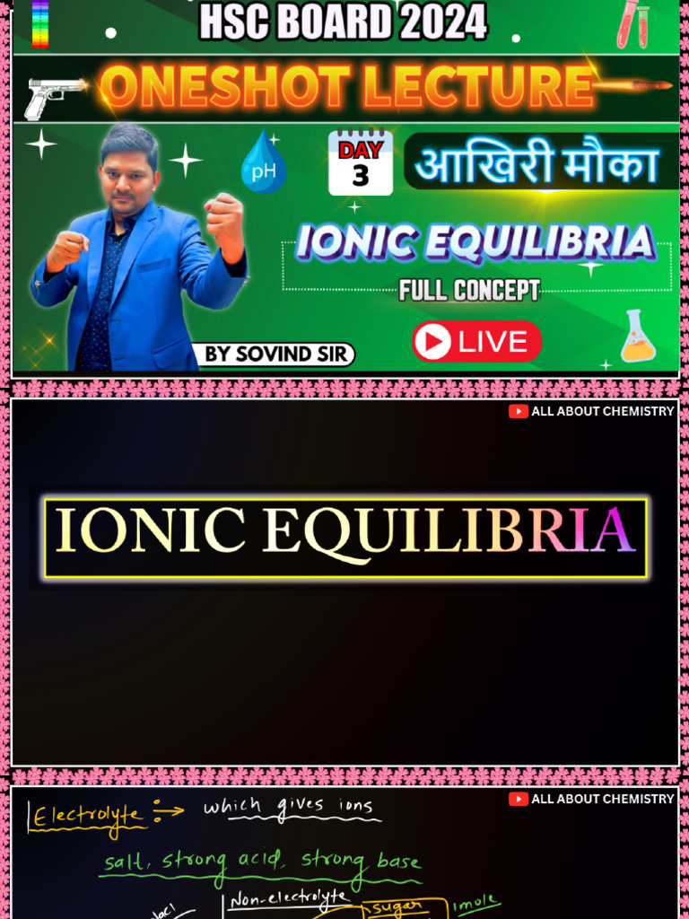 Chapter No 3 Ionic Equilibria | PDF