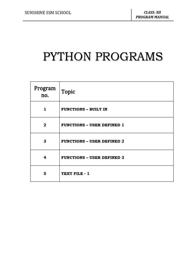 Python Functions for Class XII | PDF | Sphere | Volume