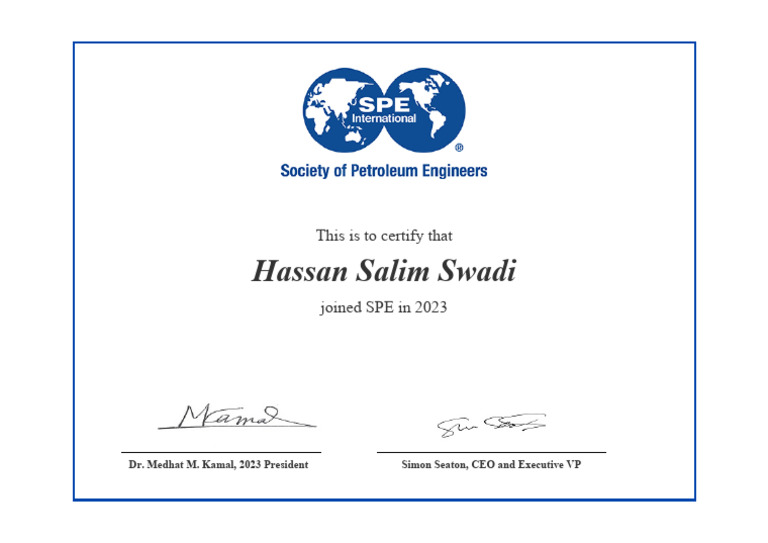 SPE Membership Certification 2023 | PDF