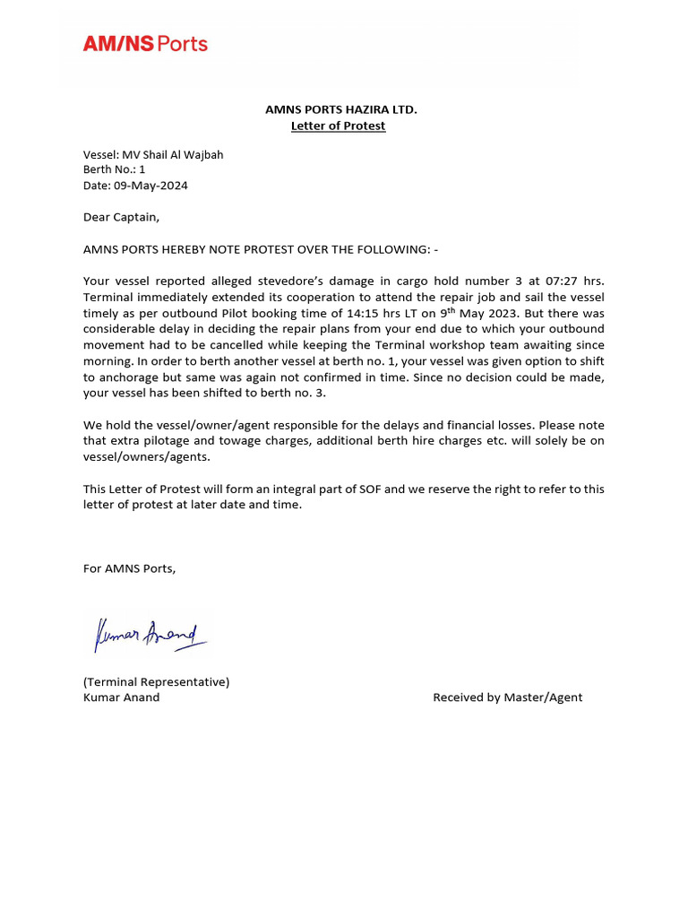 11 LOP Issued by Terminal | PDF | Watercraft | Shipping