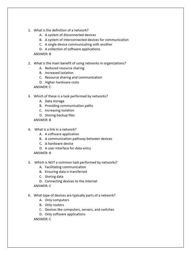 Solved MCQ on Network -part1 | PDF | Computer Network | Network Topology