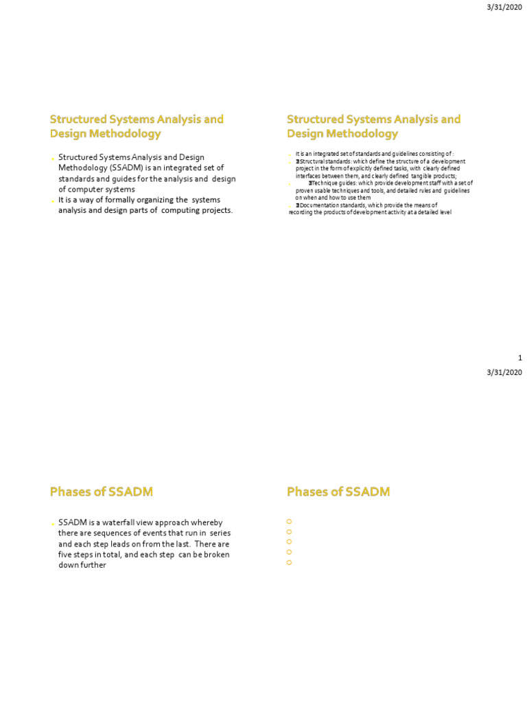 SSADM and Object-Oriented Design Overview | PDF | Class (Computer ...