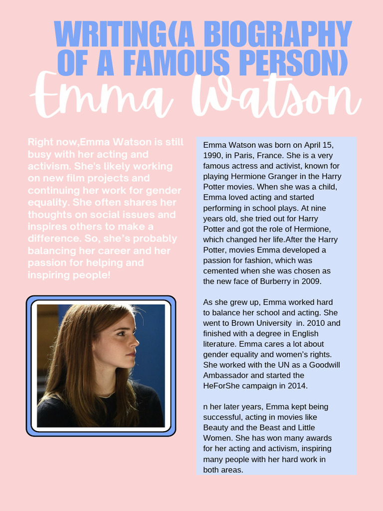 Emma Watson: Actress & Activist | PDF