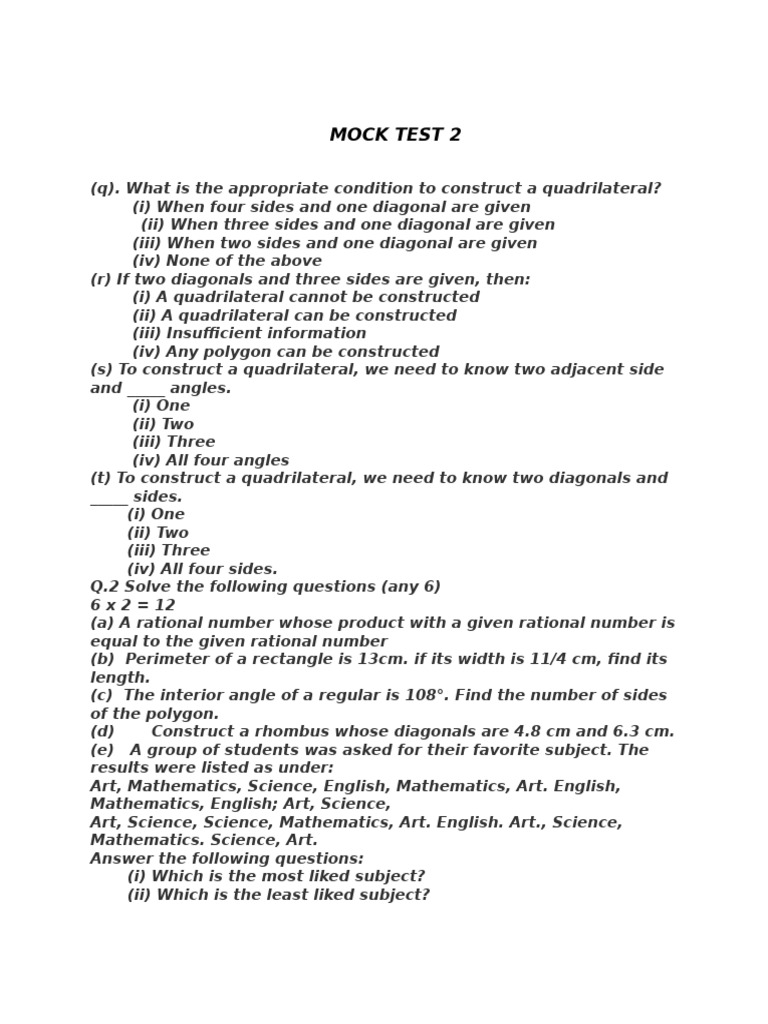 Conditions for Constructing a Quadrilateral | PDF