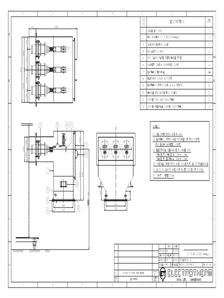 G.A. of HV Cable Box - 17.5kv - 1000 Amp-R1 | PDF