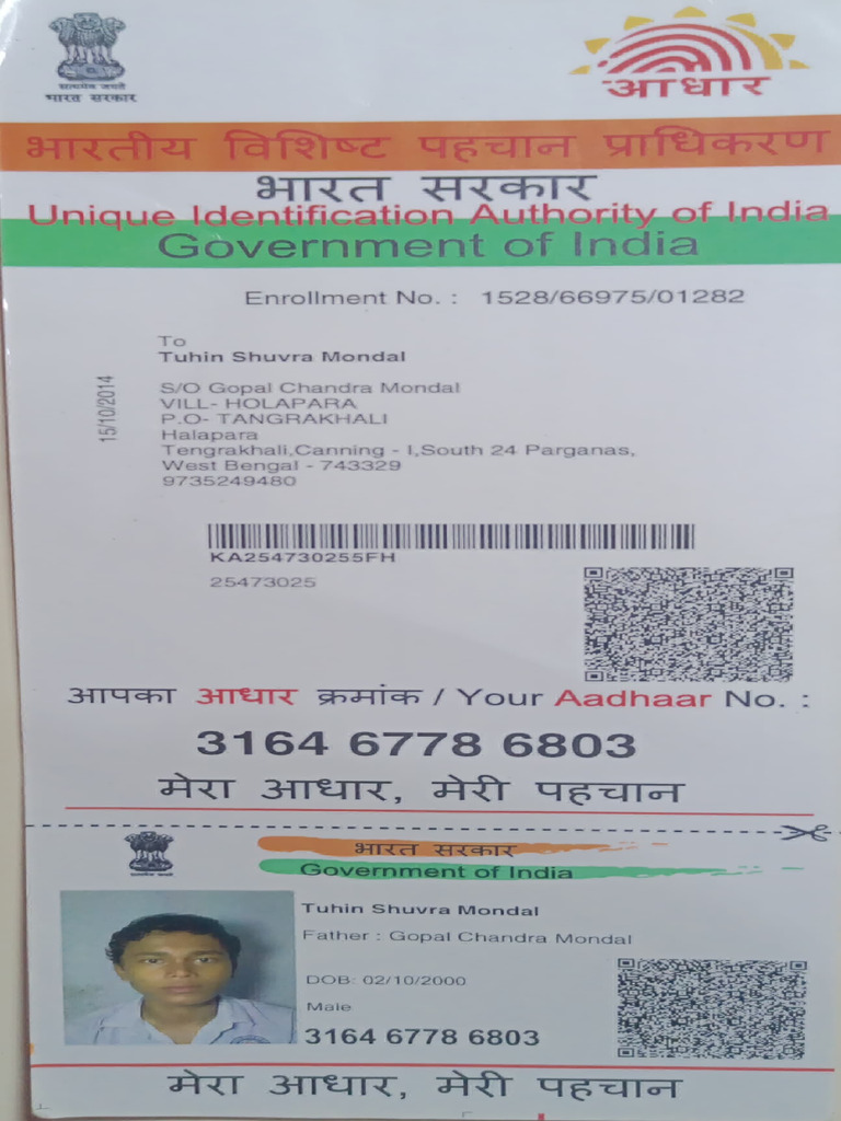 Original Aadhaar Card Details | PDF