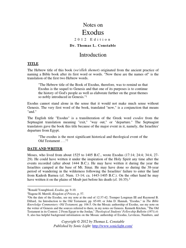 Exodus | PDF | Moses | Book Of Exodus
