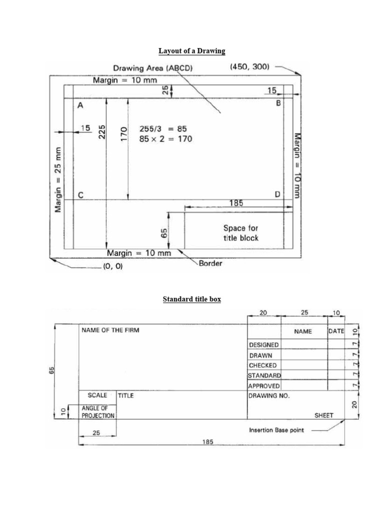 Layout of A Drawing and Exercise Question | PDF