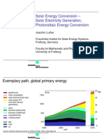 Solar Energy Conversion - Solar Electricity Generation, Photovoltaic Energy Conversion