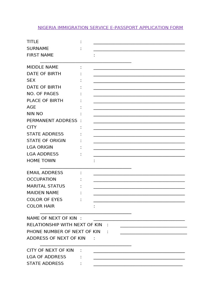 Nigeria Immigration Service e Passport | PDF