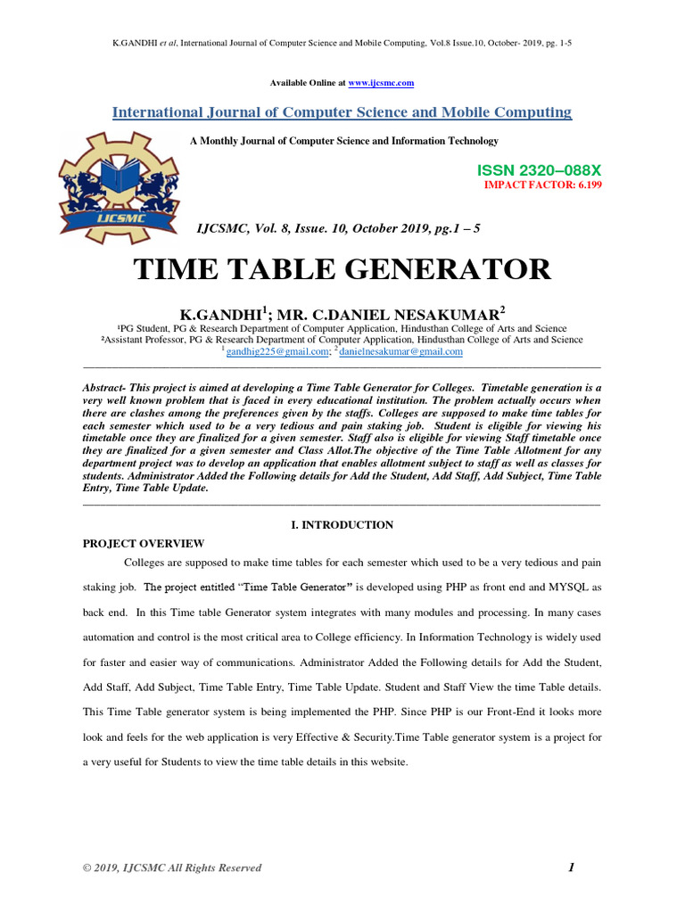 Time Table Generator | PDF | Password | Php