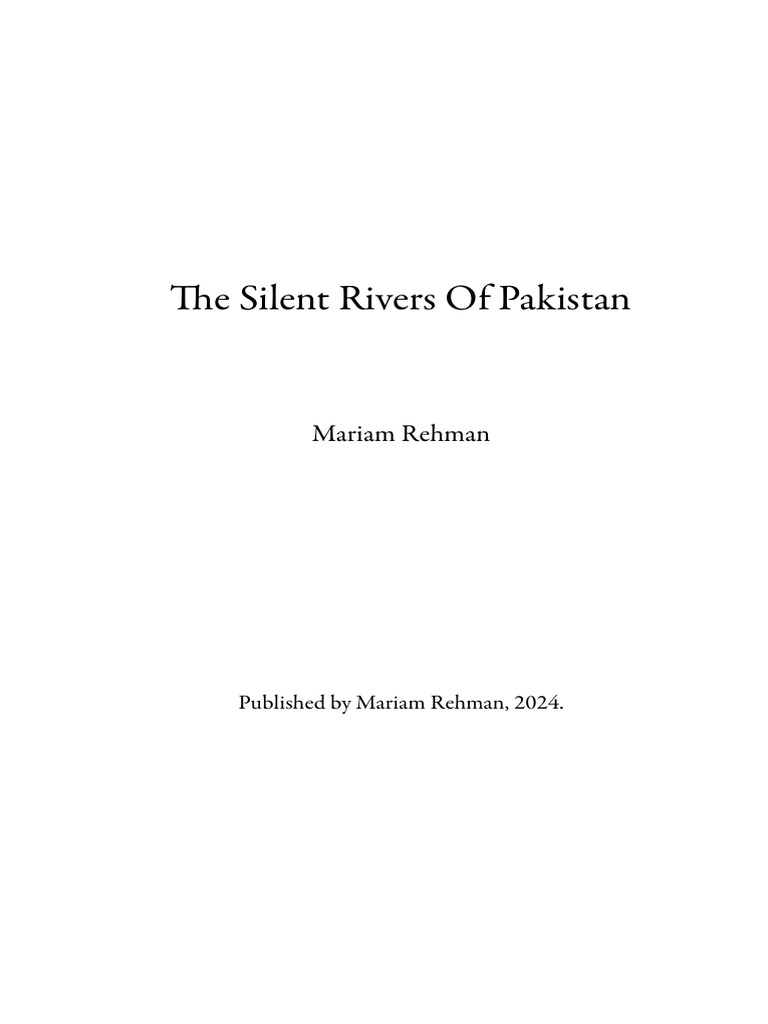 Silent Rivers of Pakistan: An Overview | PDF | Tuberculosis | Drinking ...