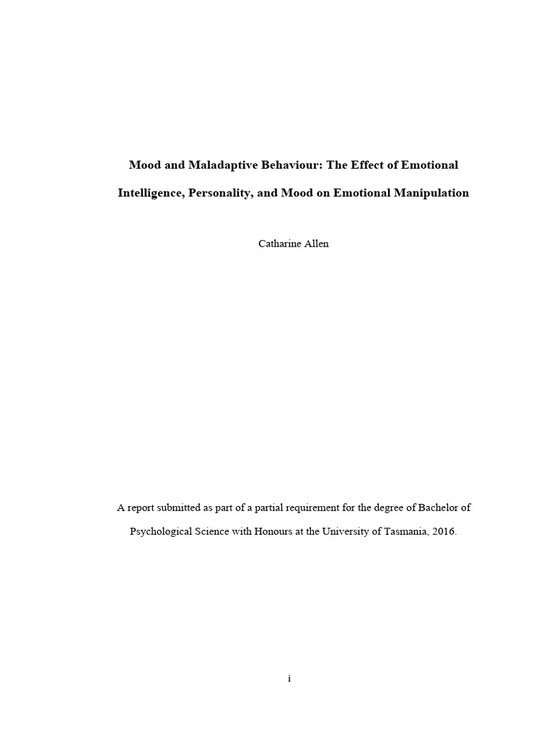 The Effect of Emotional Intelligence, Personality, and Mood On ...