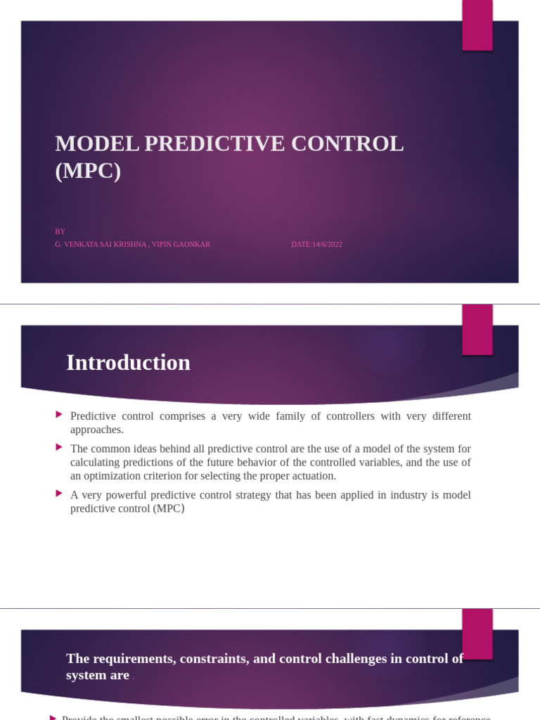 Model Predictive Control (Mpc) | PDF | Loss Function | Mathematical ...