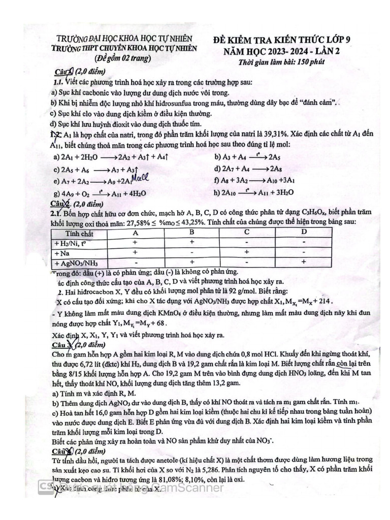 Thu Thu KHTN Lan 2 | PDF