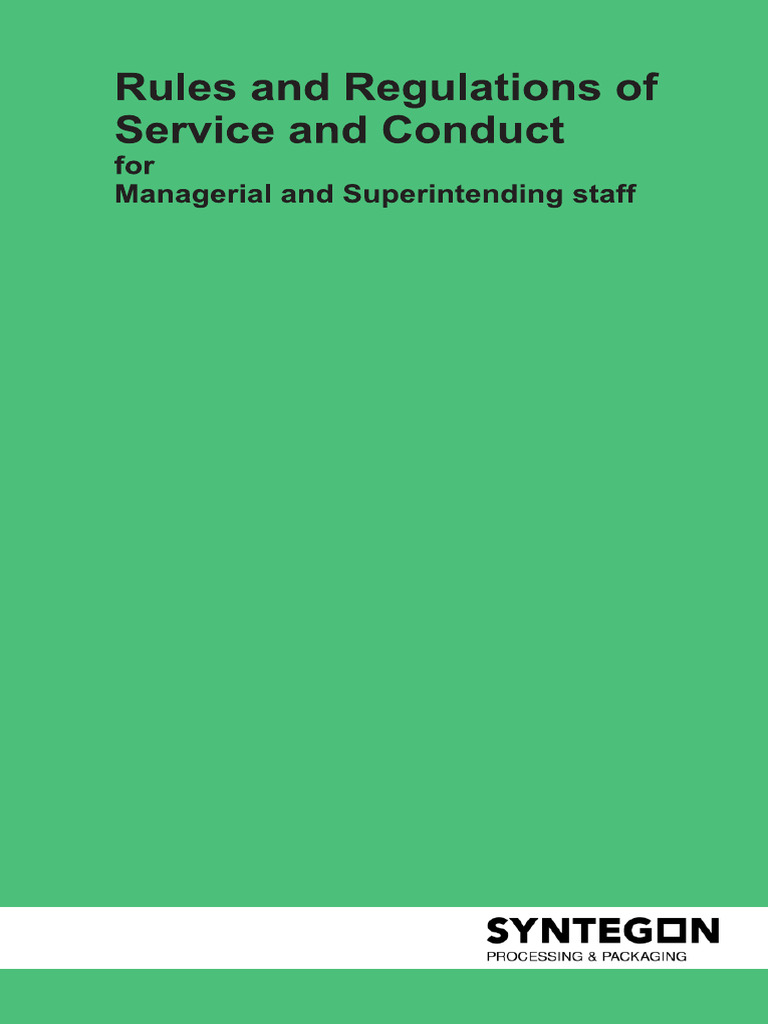Rules and Regulations Book - Syntegon | PDF