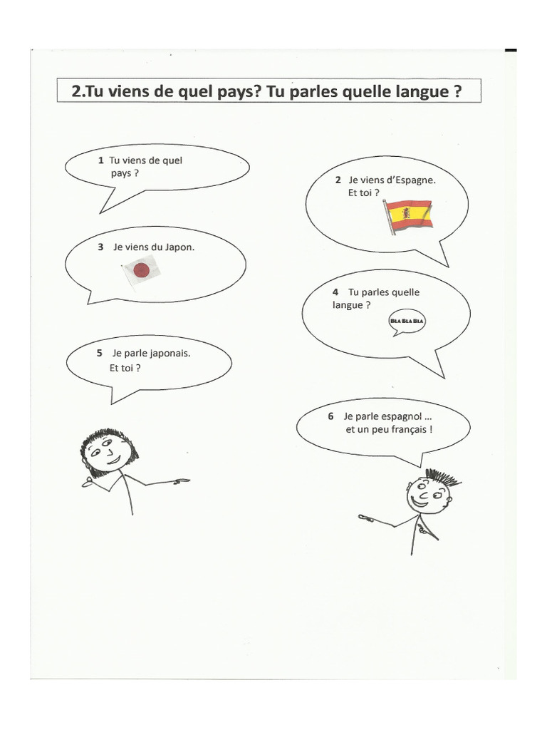 2 Tu Viens de Quel Pays Tu Parles Quelle Langue | PDF