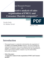 Sales Organisation of 3 FMCG and 3 Consumer Durable Companies