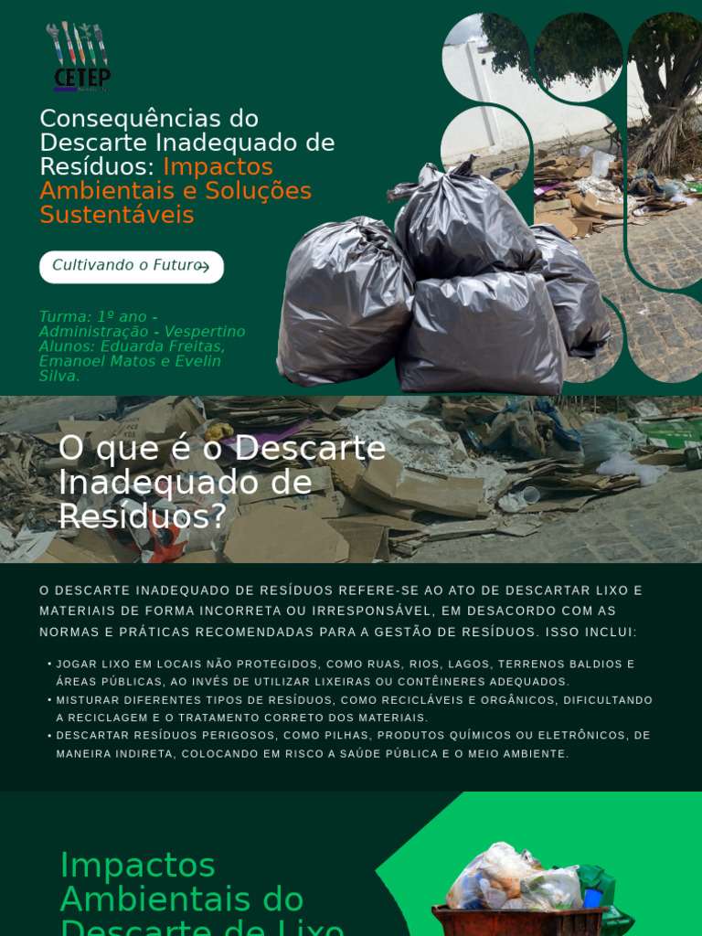 Impactos do Descarte Inadequado de Lixo | PDF | Desperdício | Reciclagem