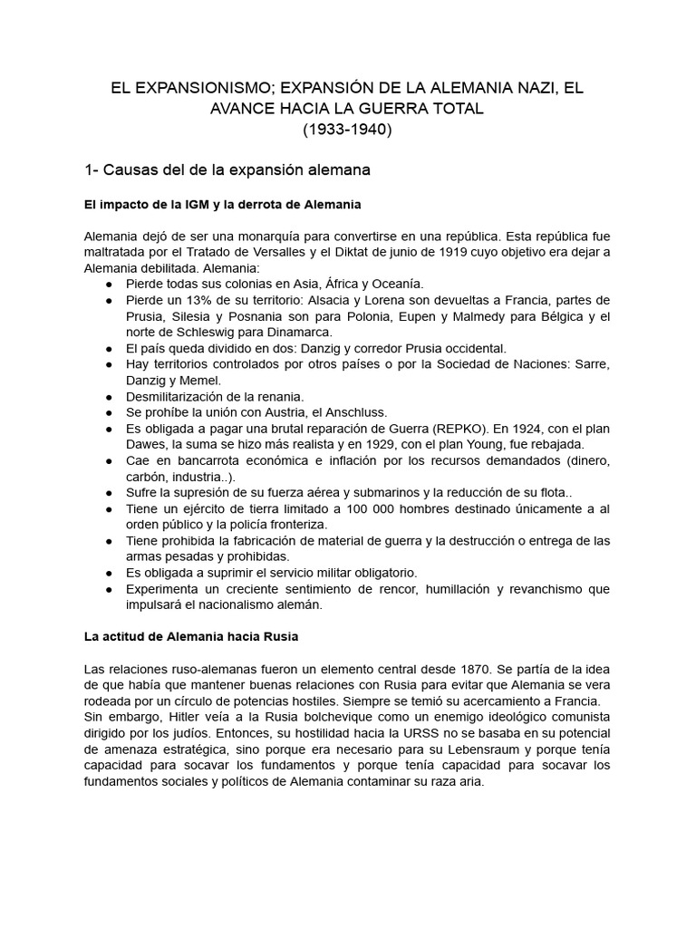Expansión Nazi: Causas y Estrategias | PDF | Alemania nazi | Adolf Hitler