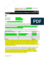 Sample: Mark-to-Market Form 7.22 Certification of (Full) TPA Documents and Request For Preliminary TPA Approval