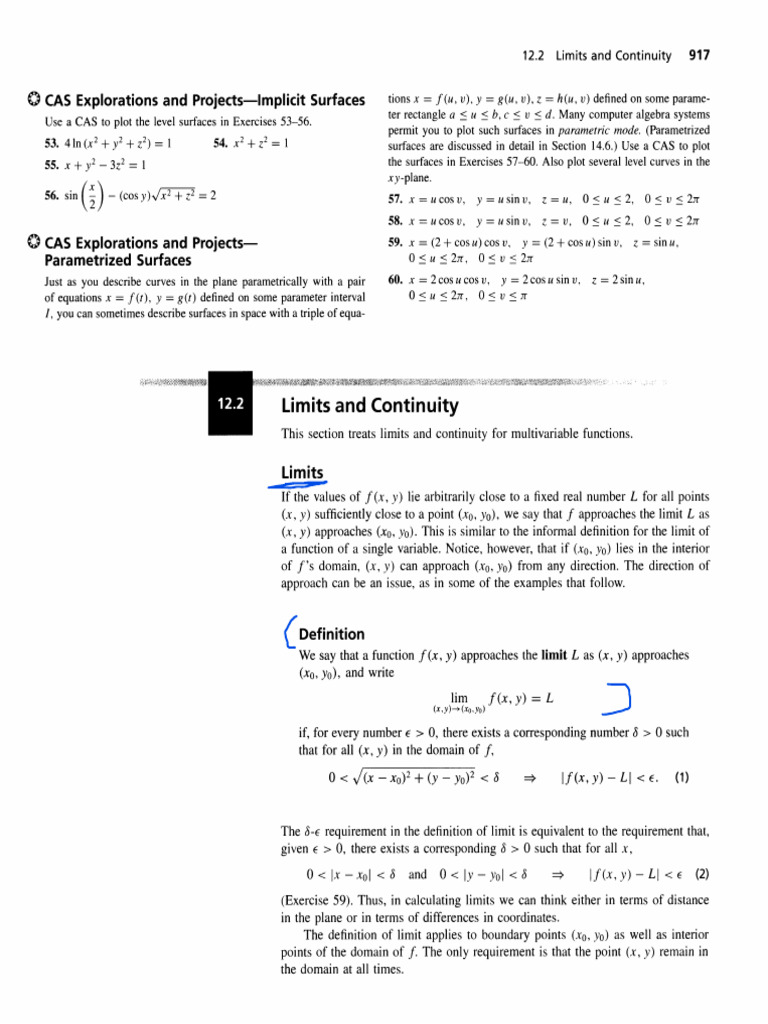 12.2 Limits and Continuity | PDF