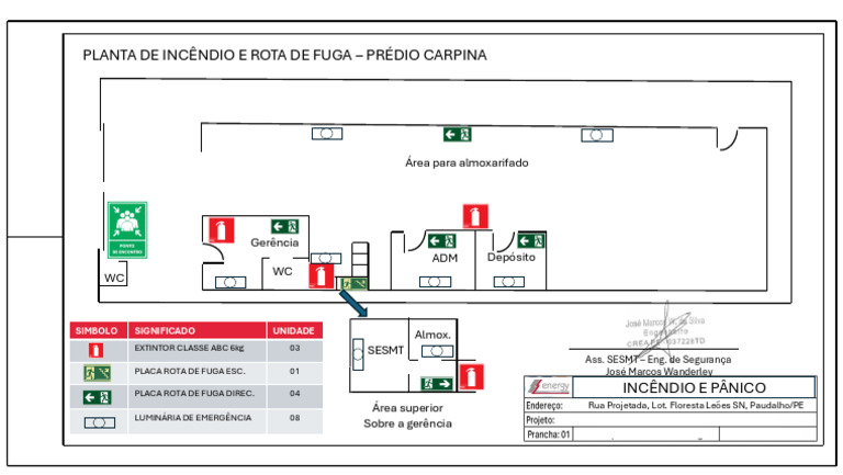 Planta de Incêndio e Rota de Fuga - Carpina | PDF