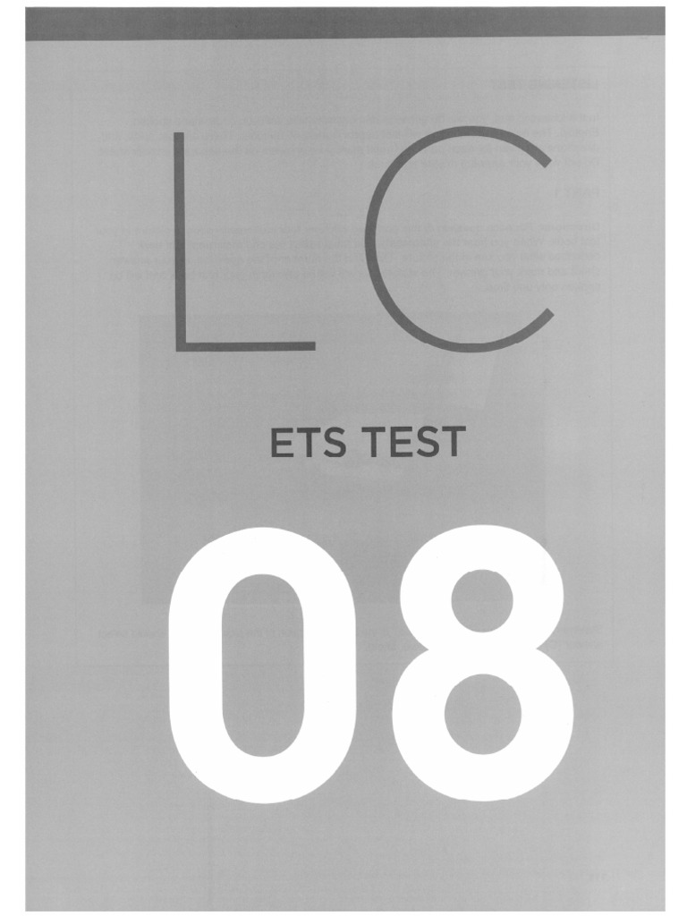 1.1. ĐỀ ETS 2022 TEST 8 LC | PDF