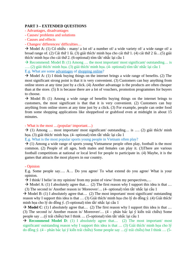 Extended Question Models for Essays | PDF