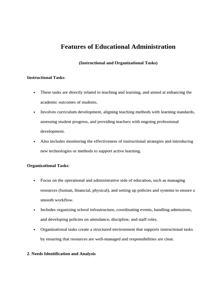 Key Features of Educational Administration | PDF | Classroom Management ...
