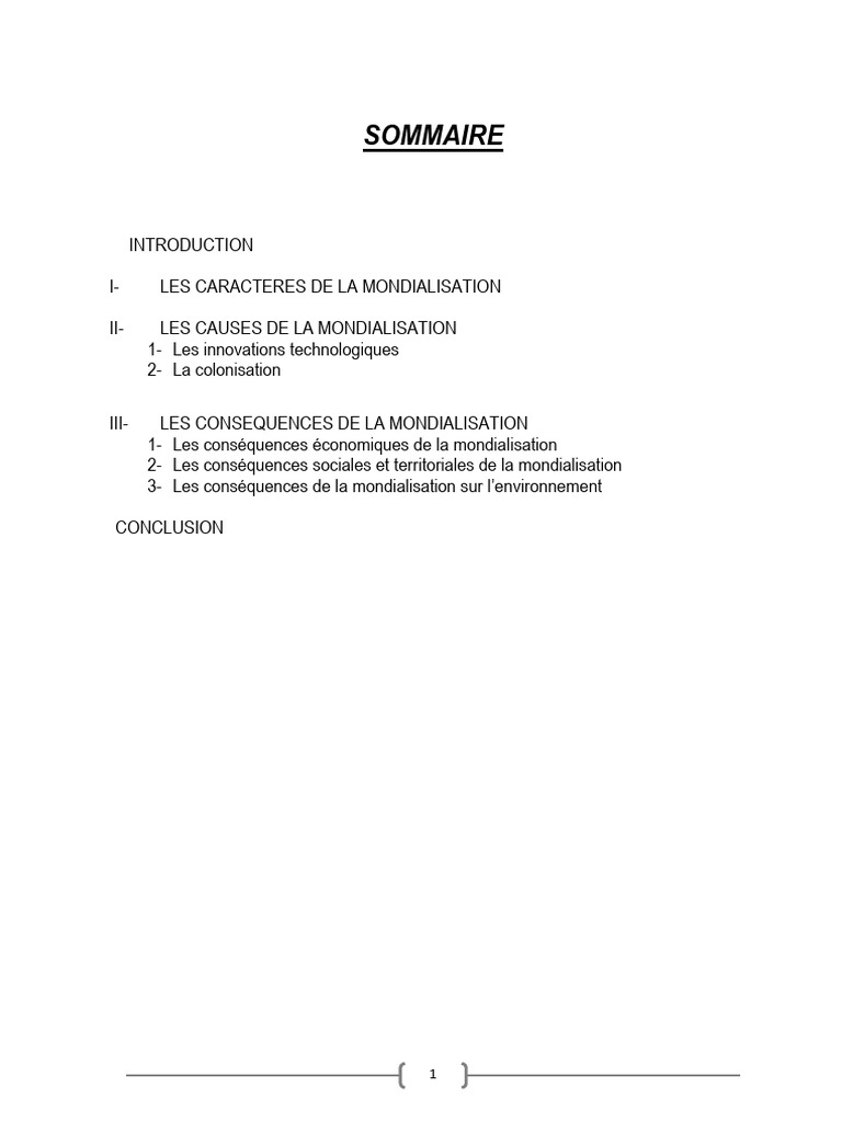 Causes et Conséquences de la Mondialisation | PDF | Globalisation ...