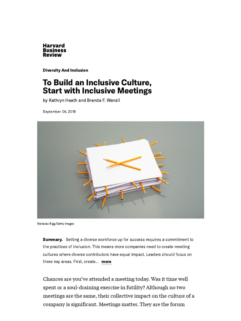 Inclusive Meeting Practices for Leaders | PDF