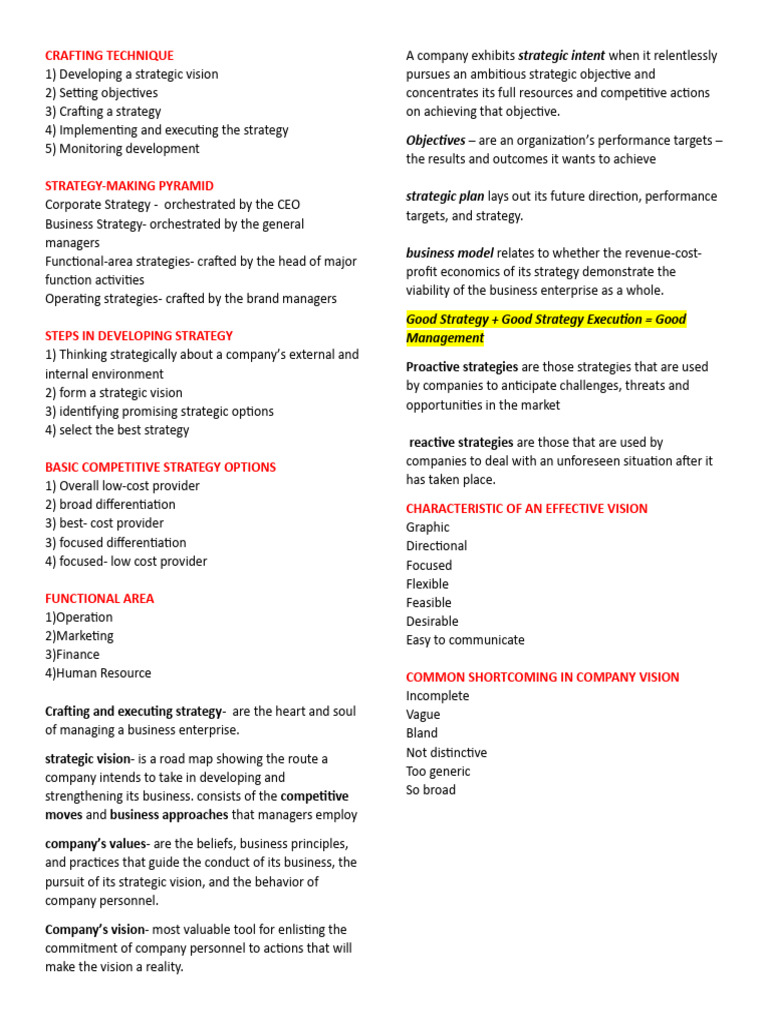 STRATEGIC MANAGEMENT | PDF | Strategic Management | Strategic Planning