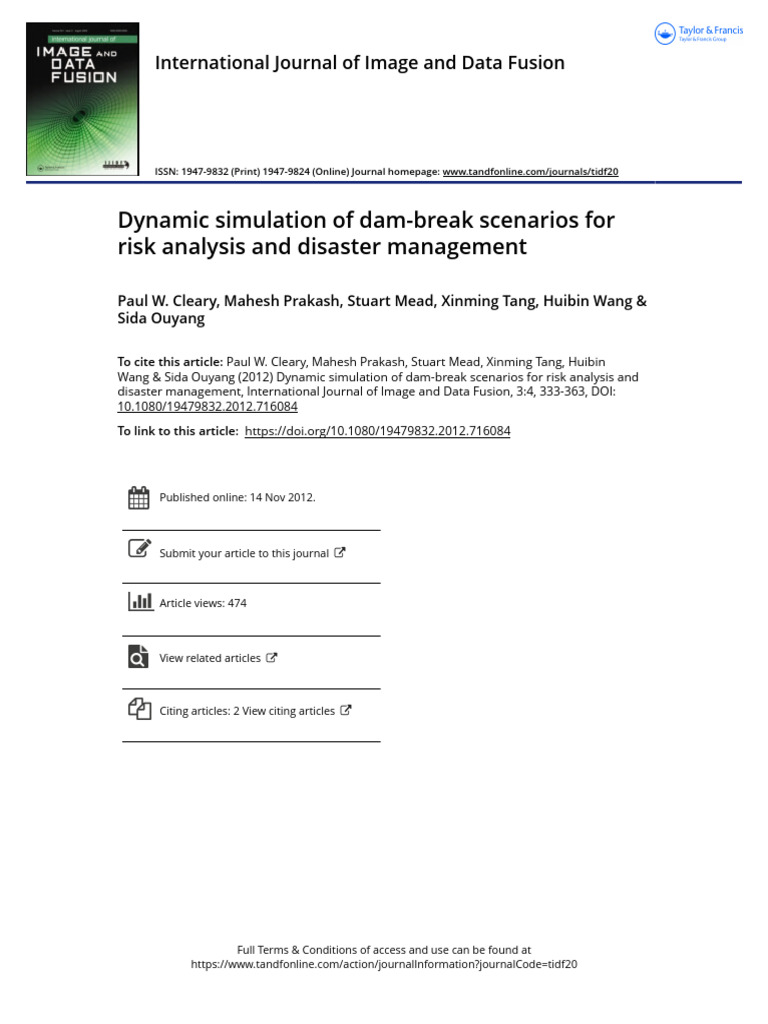 Dynamic Simulation of Dam-Break Scenarios For Risk Analysis and ...
