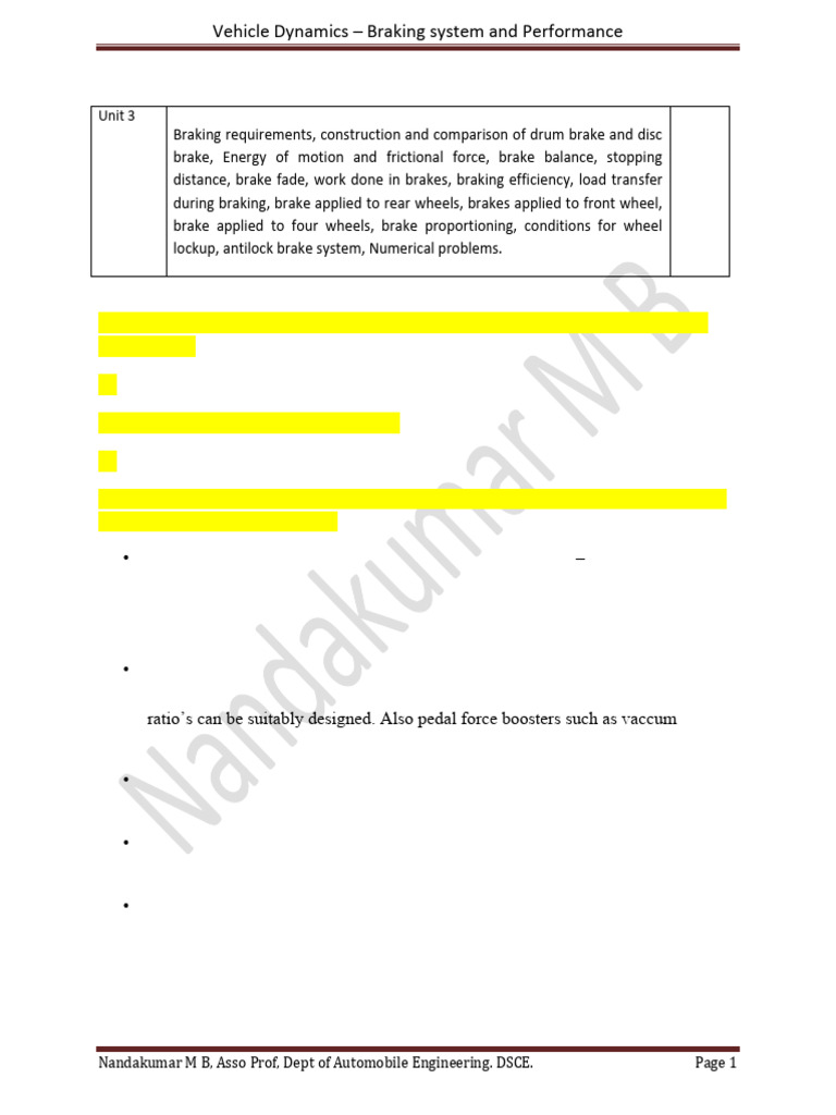 Brakes Notes As On 17.05.2023 | PDF | Brake | Anti Lock Braking System