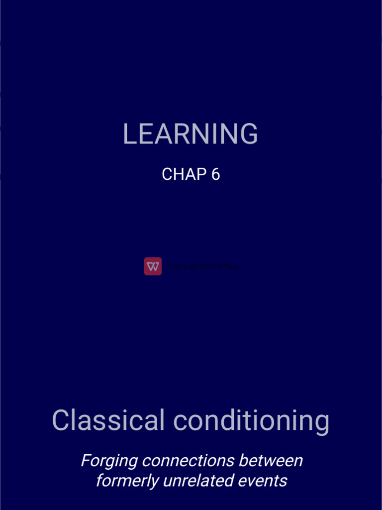 Chap6learning pdf classical conditioning reinforcement