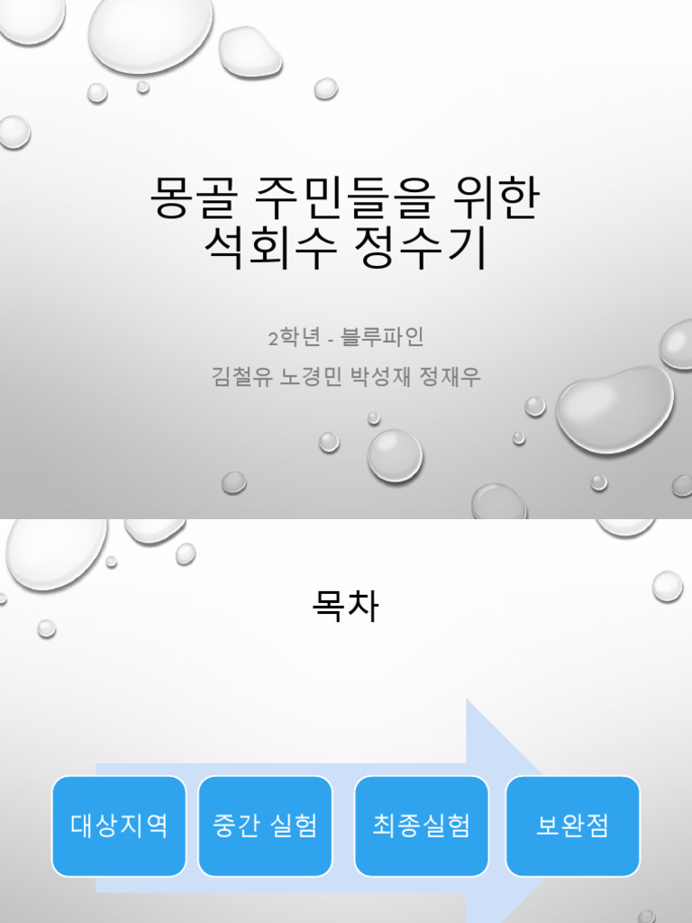 (예시) 몽골 주민들을 위한 석회수 정수기 - 블루파인 | PDF