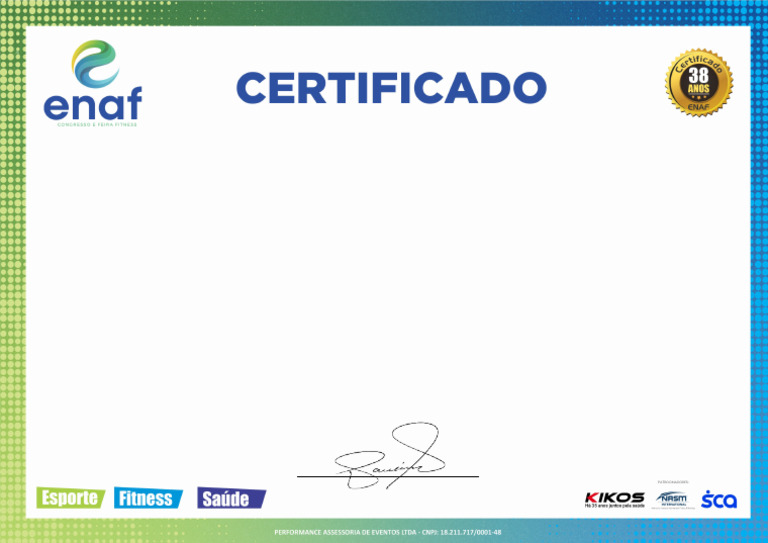Certificado de Participação no ENAF 2024 | PDF
