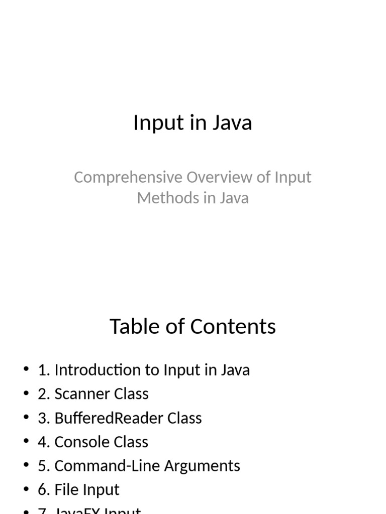 Input in Java Theory | PDF | Command Line Interface | Java (Programming ...