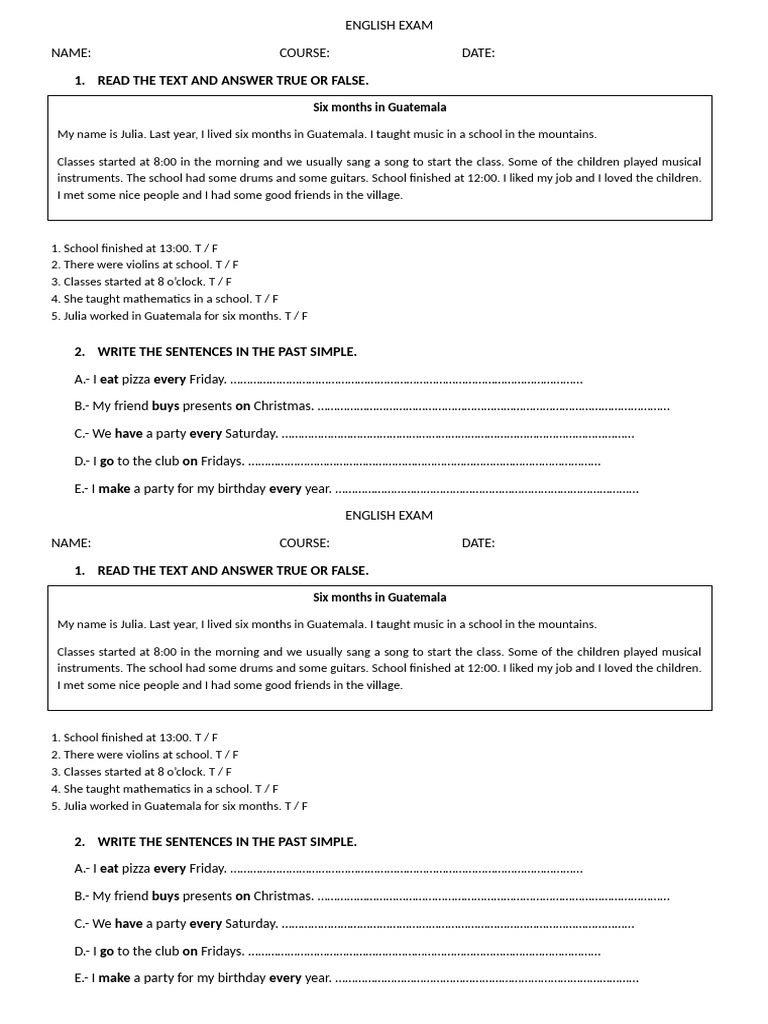 Past Simple | PDF