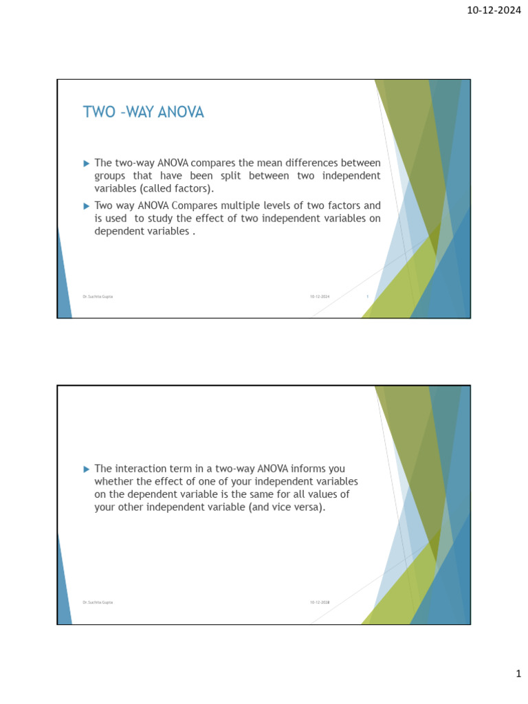 Two-Way ANOVA Explained: Methods & Examples | PDF | Analysis Of ...