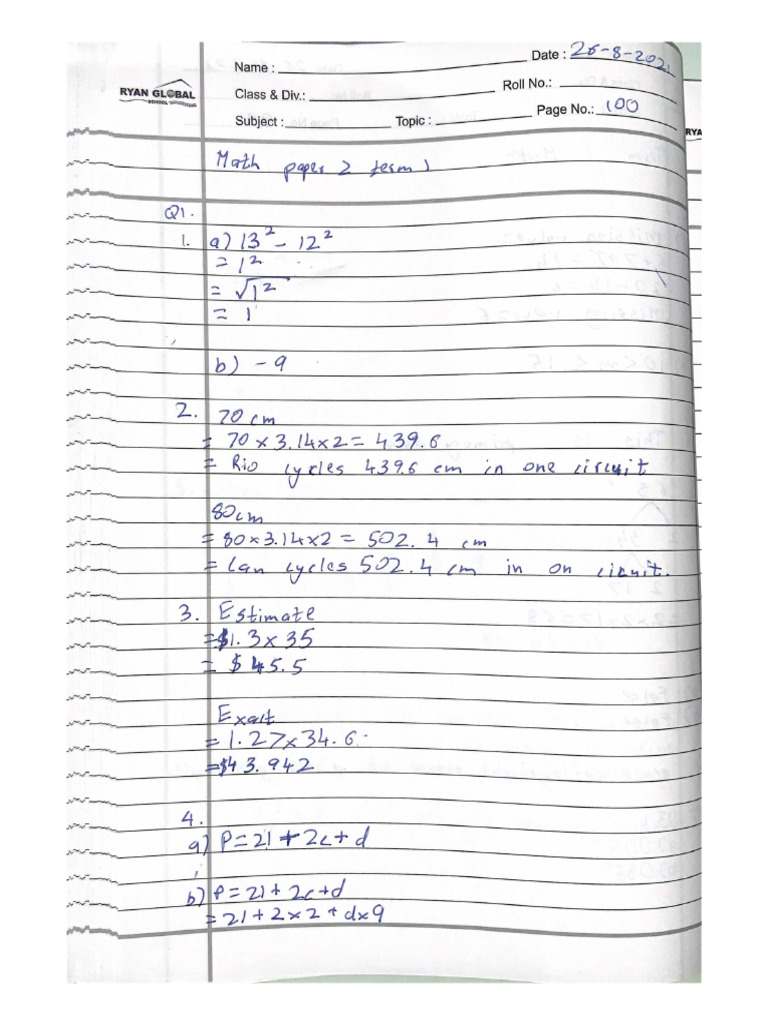 Math Answer - 2 | PDF