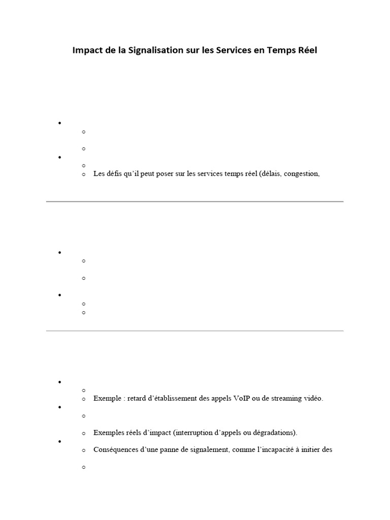 Impact du Signalement sur les Services Réels | PDF | Qualité de service ...
