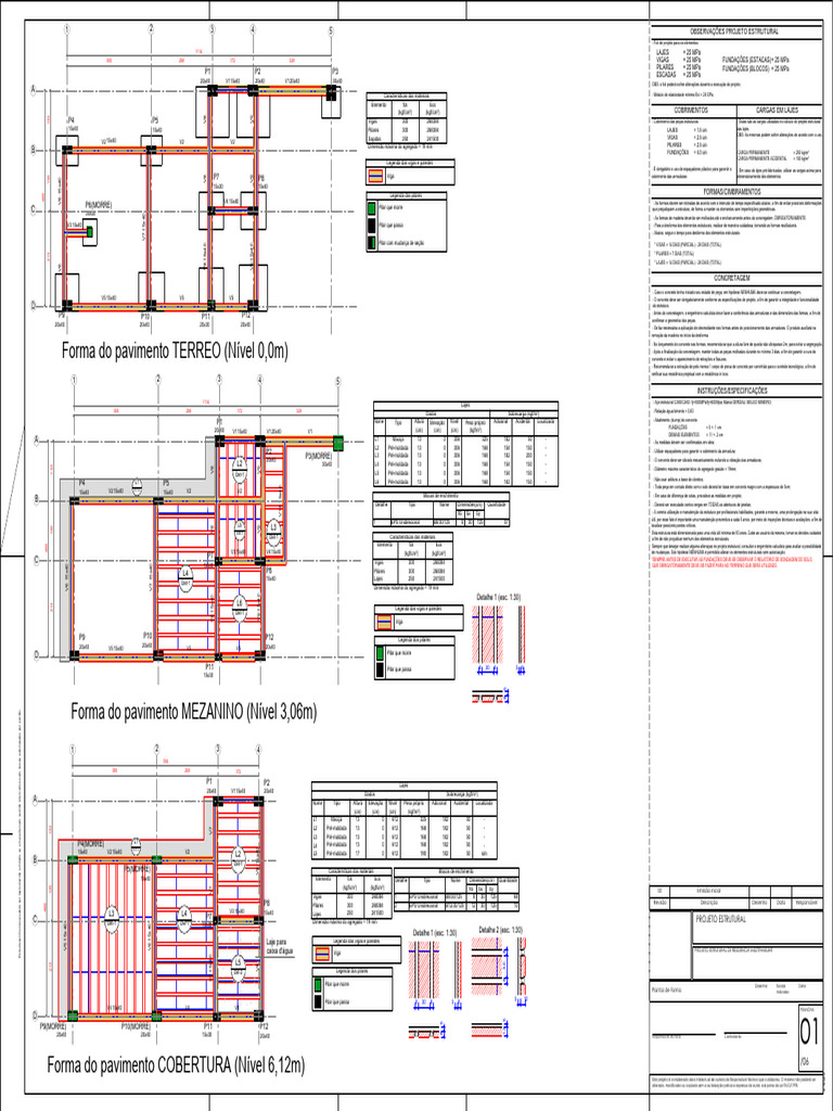 Projeto Estrutural Residencial Detalhado | PDF | Concreto | Mecânica ...